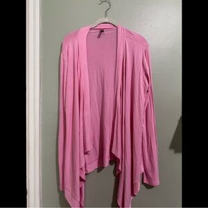 Lock & Love Pink Asymmetrical Hem Cardigan Sweater
